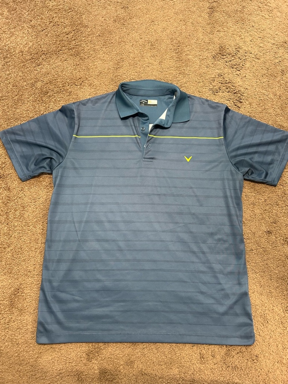 Callaway Men's Slate Gray Polo with Yellow Trim